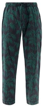 Byron-print Cotton Pyjama Trousers - Mens - Navy Print