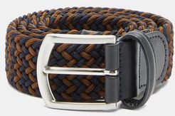 Woven Elasticated Belt - Mens - Navy/dk Olive