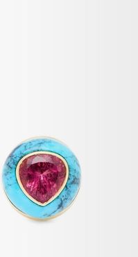 Lollipop Turquoise, Tourmaline & 14kt Gold Ring - Womens - Pink