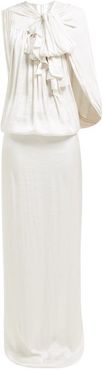 Cardano Cape Satin Maxi Dress - Womens - White