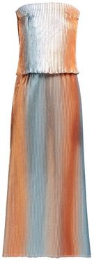 Prism Pleated Lamé Gown - Womens - Silver Multi