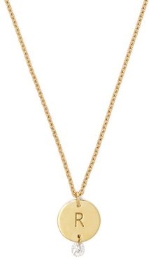 Set Free 18kt Gold & Diamond R-charm Necklace - Womens - Gold