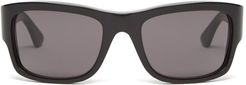 Rectangular Acetate Sunglasses - Womens - Black