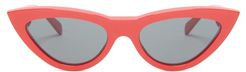 Cat-eye Acetate Sunglasses - Womens - Red