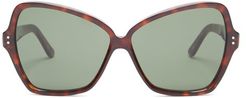 Butterfly Cat-eye Acetate Sunglasses - Womens - Red Multi
