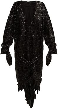 Tie-front Sequined Dress - Womens - Black