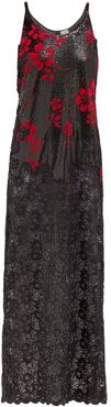 Floral Chainmail Dress - Womens - Black Red