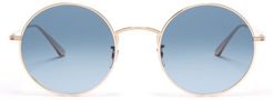 X Oliver Peoples After Midnight Metal Sunglasses - Womens - Navy