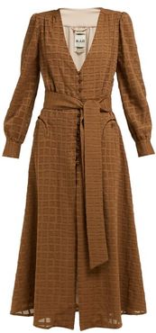 Sirocco Belted Cotton-blend Midi Dress - Womens - Brown