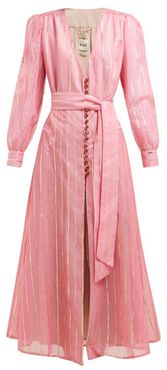 Medusa Striped Cotton-blend Gauze Dress - Womens - Pink Stripe