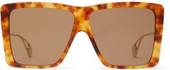Oversized Square Acetate Sunglasses - Mens - Tortoiseshell