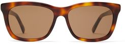 Web-stripe Square Acetate Sunglasses - Mens - Tortoiseshell