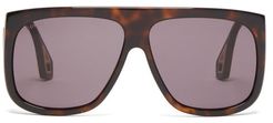 Aviator Square Acetate Sunglasses - Mens - Tortoiseshell