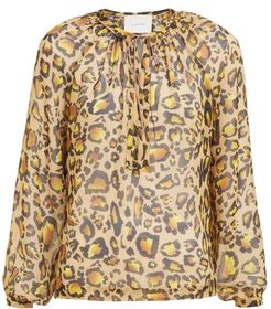 Floreana Leopard-print Cotton-voile Shirtdress - Womens - Leopard