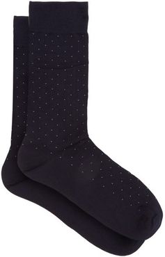 Gadsbury Pin-dot Socks - Mens - Navy