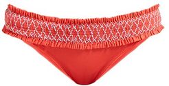 Smocked Hipster Bikini Briefs - Womens - Red