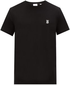 Embroidered Monogram Cotton-jersey T-shirt - Mens - Black