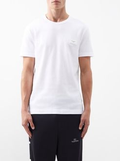 Logo-patch Cotton-jersey T-shirt - Mens - Black White