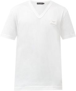 Logo Plaque Cotton-jersey T-shirt - Mens - White