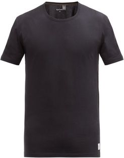 Overlocked Cotton-jersey T-shirt - Mens - Black
