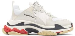 Triple S Leather And Mesh Trainers - Mens - White