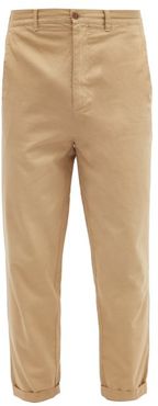 Tapered-leg Cotton Chino Trousers - Mens - Beige