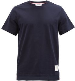 Tricolour-stripe Cotton T-shirt - Mens - Navy