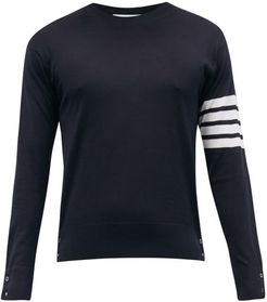 Four-bar Intarsia-stripe Wool Sweater - Mens - Navy