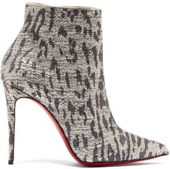 So Kate 100 Leopard-print Ankle Boots - Womens - Silver