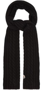 Cable-knitted Wool Scarf - Womens - Black