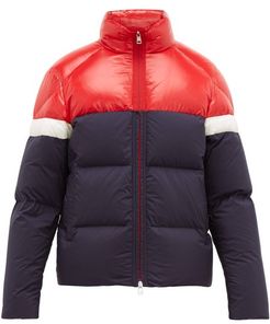 Konic Contrast-panel Quilted-down Coat - Mens - Navy Multi