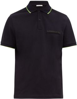 Logo-plaque Cotton-piqué Polo Shirt - Mens - Navy