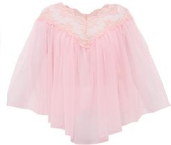 Lace-trimmed Tulle Cape Top - Womens - Light Pink