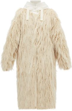 Bouregreg Faux-shearling Overlay Quilted Coat - Womens - Ivory