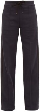 Side-stripe Cotton-blend Track Pants - Womens - Navy