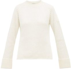 Logo-patch Wool-blend Sweater - Womens - Ivory