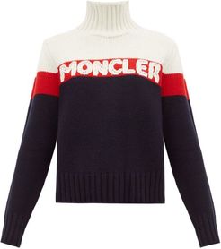 Logo-jacquard Striped Wool-blend Sweater - Womens - Cream Multi