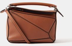 Puzzle Mini Grained-leather Cross-body Bag - Womens - Tan