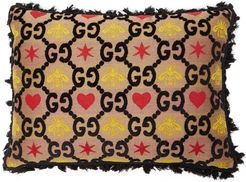 GG Bee And Star-jacquard Cushion - Black Multi