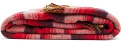 GG-intarsia Checked Wool Blanket - Red Multi