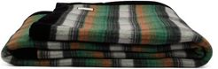 GG-instarsia & Checked Wool Blanket - Green Multi