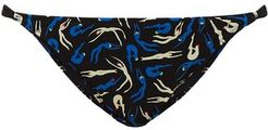 Halle Swimmers-print Bikini Briefs - Womens - Blue Multi