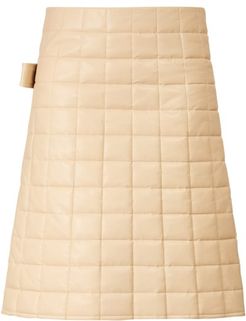 High-rise Quilted Leather Skirt - Womens - Ivory