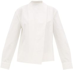 Tie-neck Linen Blouse - Womens - White