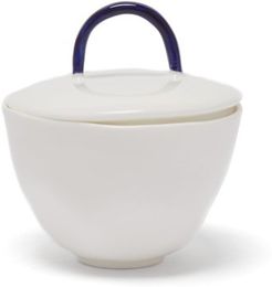 Painted-handle Fine China Sugar Bowl - Blue White