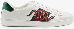 Ace Kingsnake Leather Trainers - Mens - White Multi