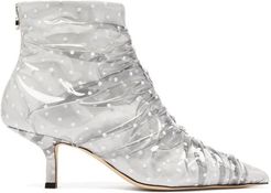 Antoinette Polka-dot Pvc & Leather Boots - Womens - White Multi