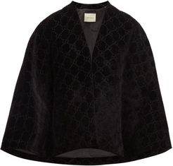 GG Velvet Cape - Womens - Black