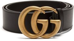 GG-logo Leather Belt - Womens - Black