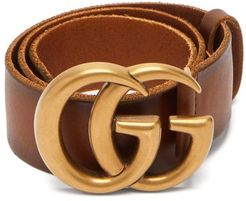 GG-logo Leather Belt - Womens - Tan